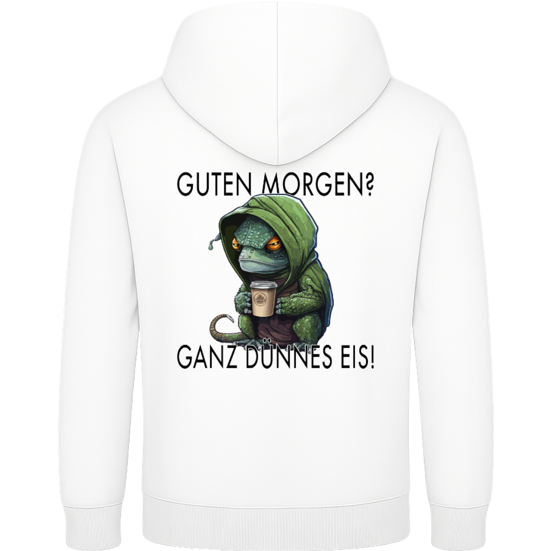 Guten Morgen? Ganz dünnes Eis – Lustiger Chamäleon Hoodie