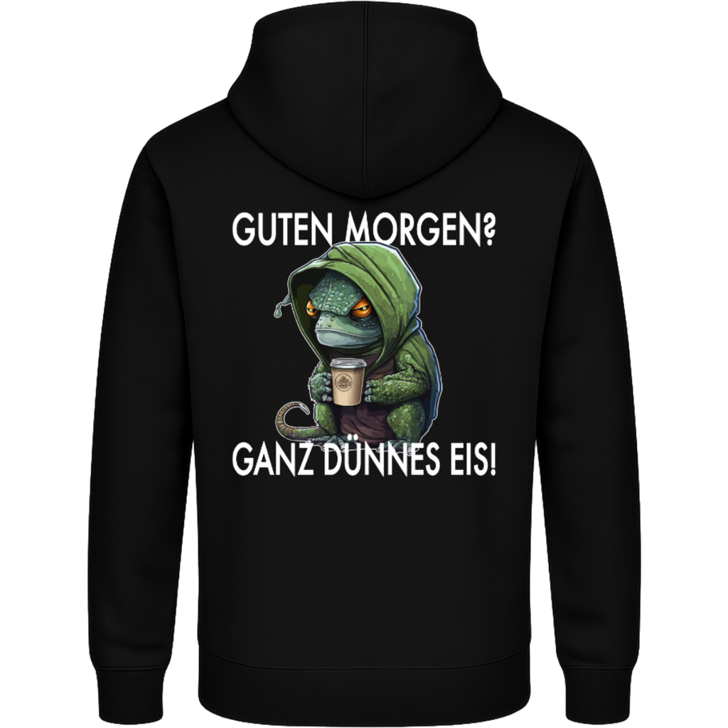 Guten Morgen? Ganz dünnes Eis – Lustiger Chamäleon Hoodie