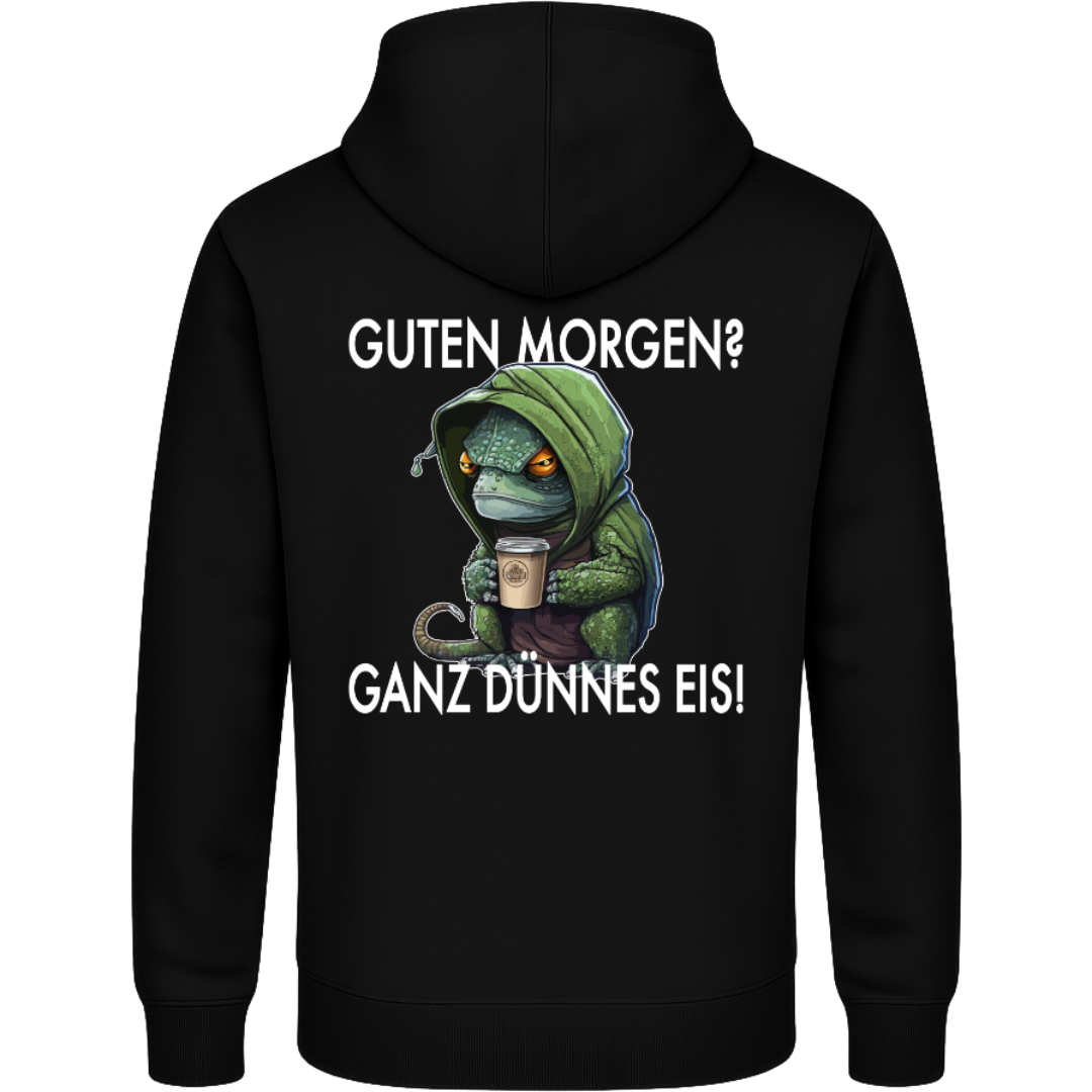 Guten Morgen? Ganz dünnes Eis – Lustiger Chamäleon Hoodie