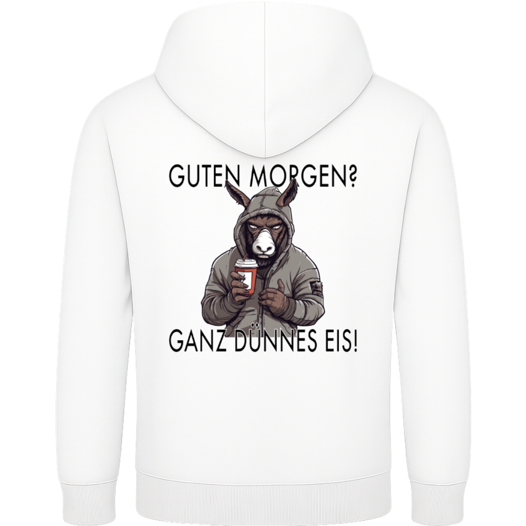 Guten Morgen? Ganz dünnes Eis – Lustiger Esel Hoodie