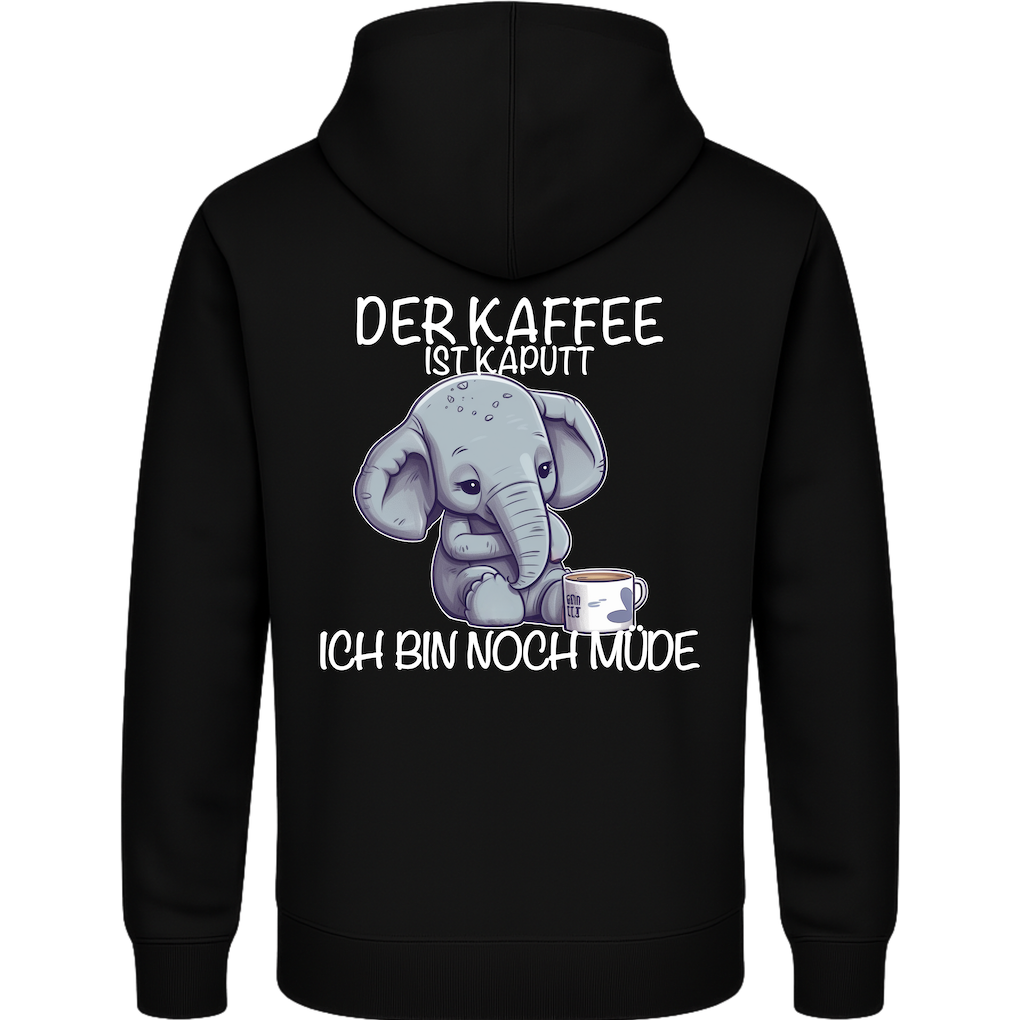 Der Kaffee ist kaputt – Lustiger Kaffee Elefant Hoodie