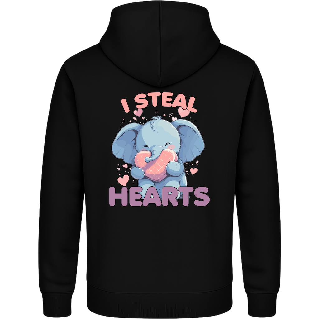 I Steal Hearts – Süßer Elefant Hoodie