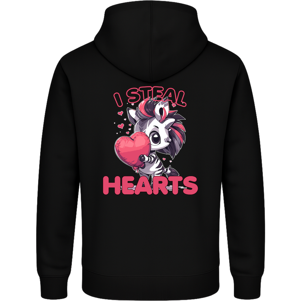 I Steal Hearts – Süßes Zebra Hoodie