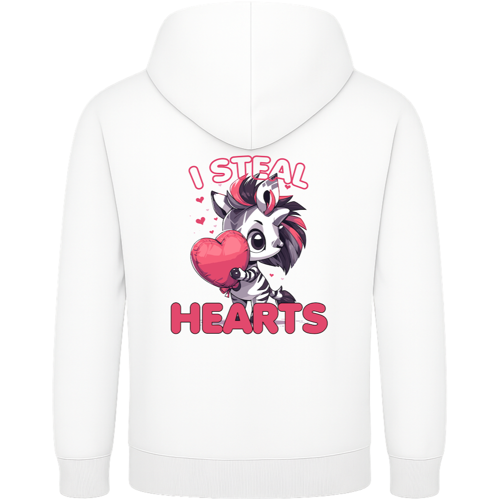 I Steal Hearts – Süßes Zebra Hoodie