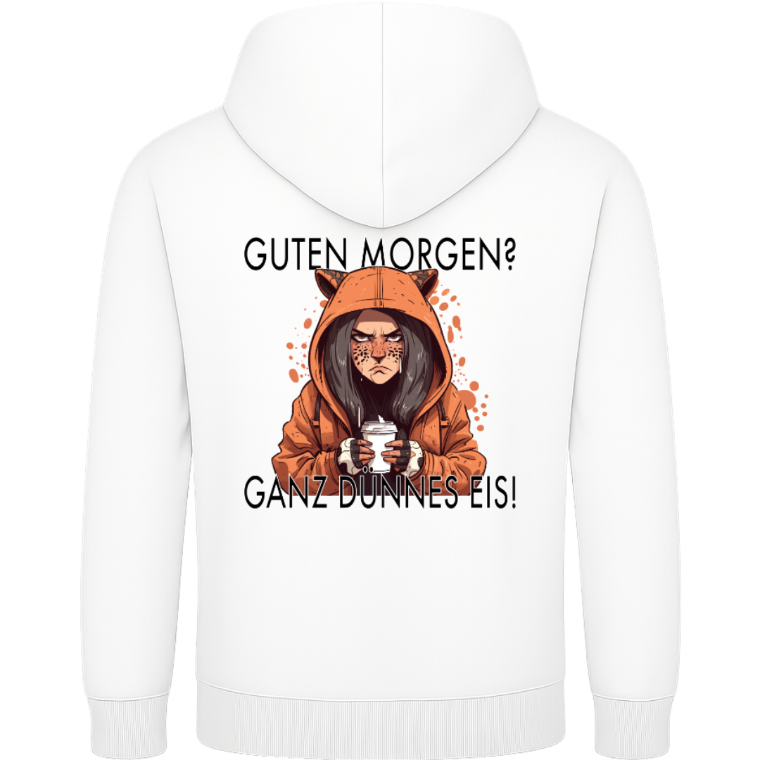Guten Morgen? Ganz dünnes Eis – Lustiger Leopard Hoodie