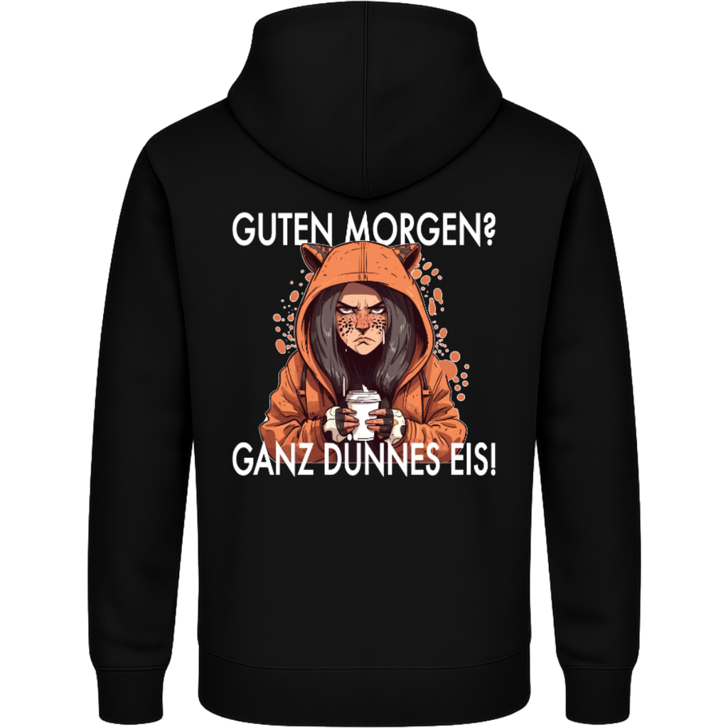 Guten Morgen? Ganz dünnes Eis – Lustiger Leopard Hoodie