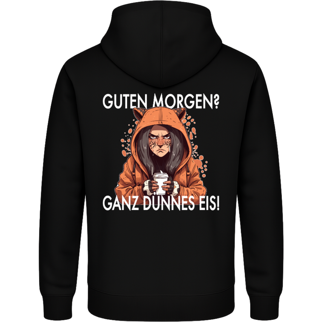 Guten Morgen? Ganz dünnes Eis – Lustiger Leopard Hoodie