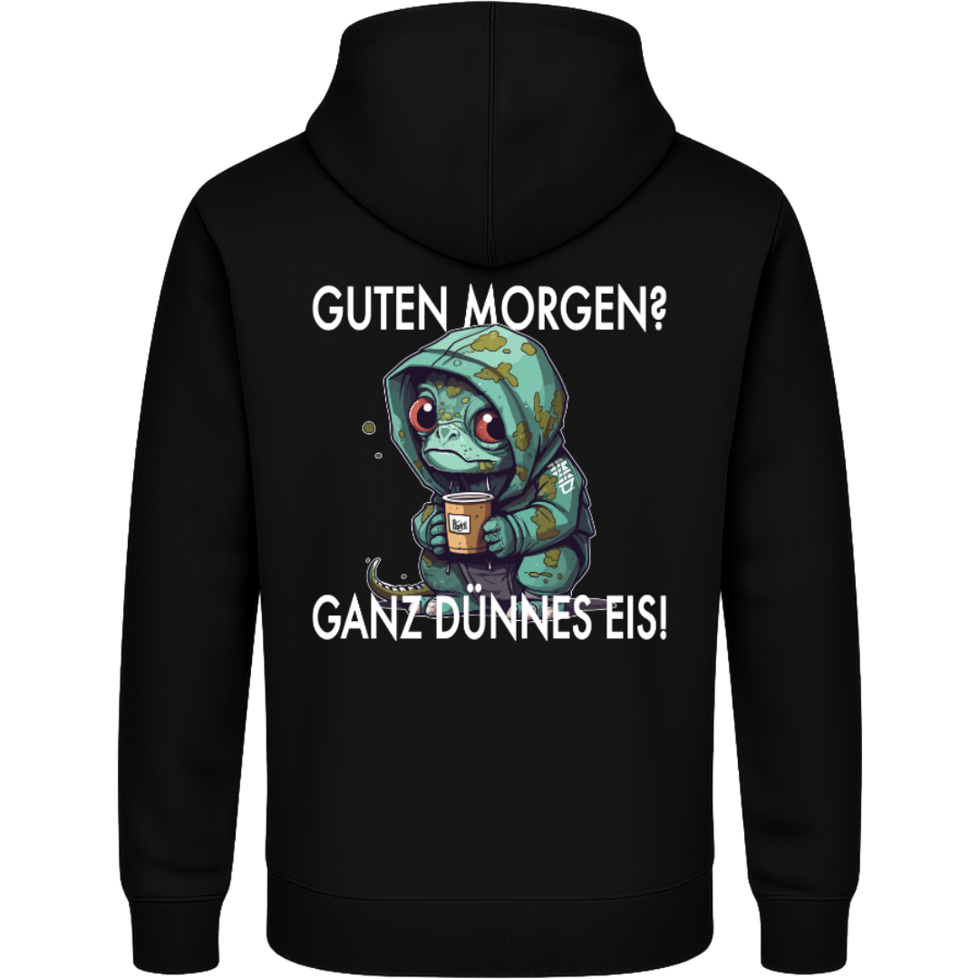 Guten Morgen? Ganz dünnes Eis – Lustiger Echsen Hoodie