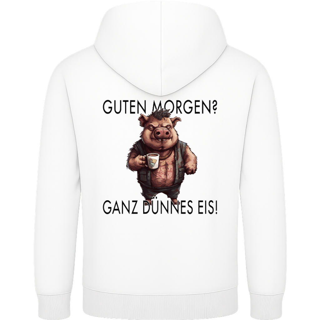 Guten Morgen? Ganz dünnes Eis – Lustiger Schwein Hoodie